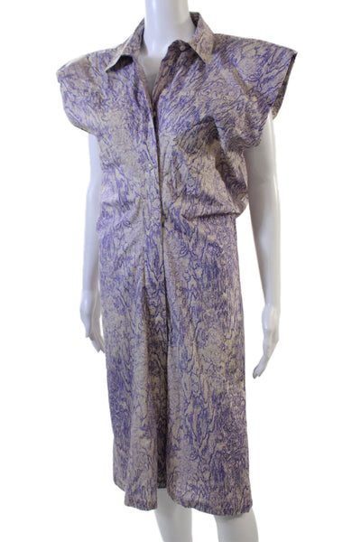 Birger Christensen Women Shirt Dress Beige Organic Cotton Full Length Size 4