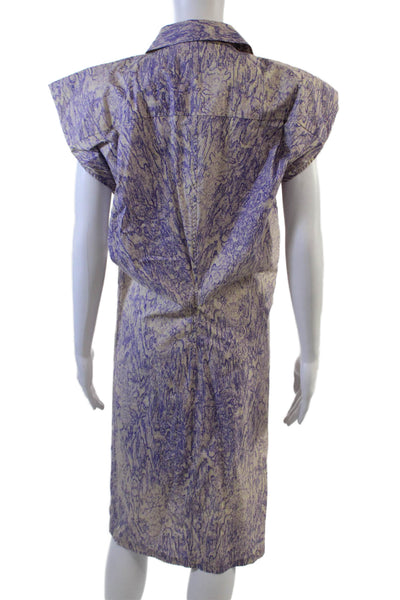 Birger Christensen Women Shirt Dress Beige Organic Cotton Full Length Size 4