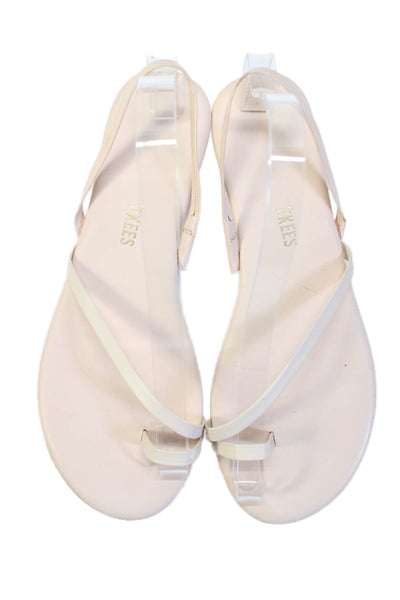 TKEES Womens Toe Strap Slingback Flat Casual Sandals Pink Size 8