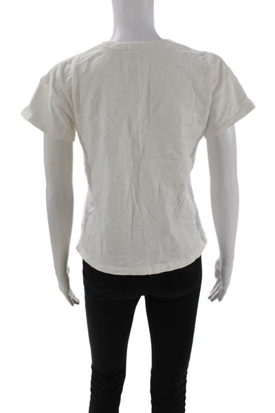 Rag & Bone Womens Cropped Basic Graphic Love Cotton Crew Neck T-Shirt Size XS