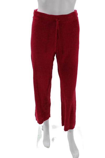 FP Movement Womens Cropped Sweatpants Red Drawstring Cotton Acrylic Size M