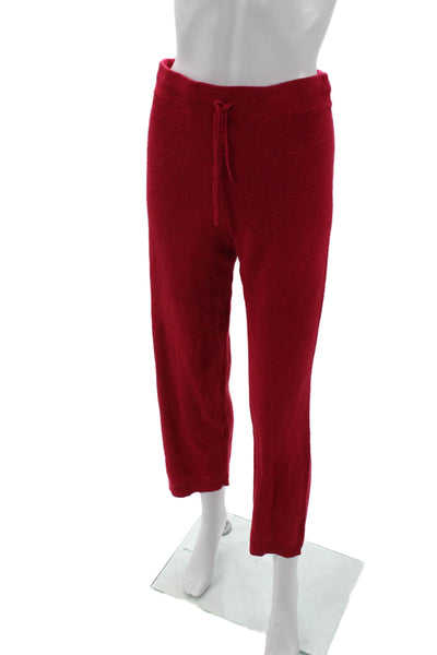 FP Movement Womens Cropped Sweatpants Red Drawstring Cotton Acrylic Size M