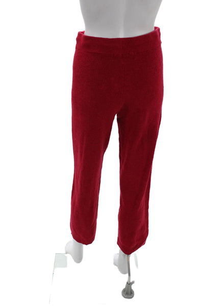 FP Movement Womens Cropped Sweatpants Red Drawstring Cotton Acrylic Size M