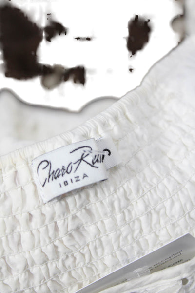 Charo Ruiz Women Fit & Flare Mini Dress White Square Neck Zip Size S