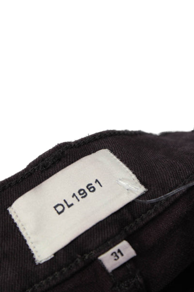 DL1961 Women Black Pants 50% Tencel 49% Cotton Button 90s Size 31