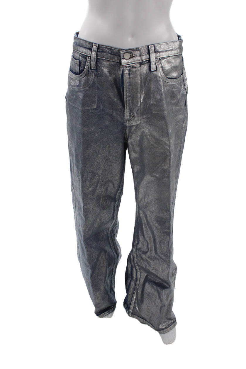 Joes Women Gray Button Front Stretch Cotton Pants Size 31