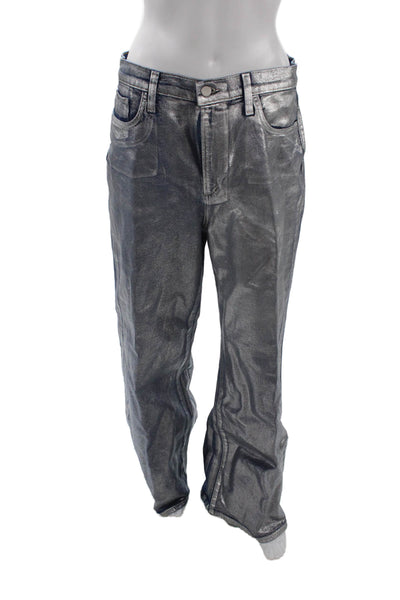 Joes Women Gray Button Front Stretch Cotton Pants Size 31