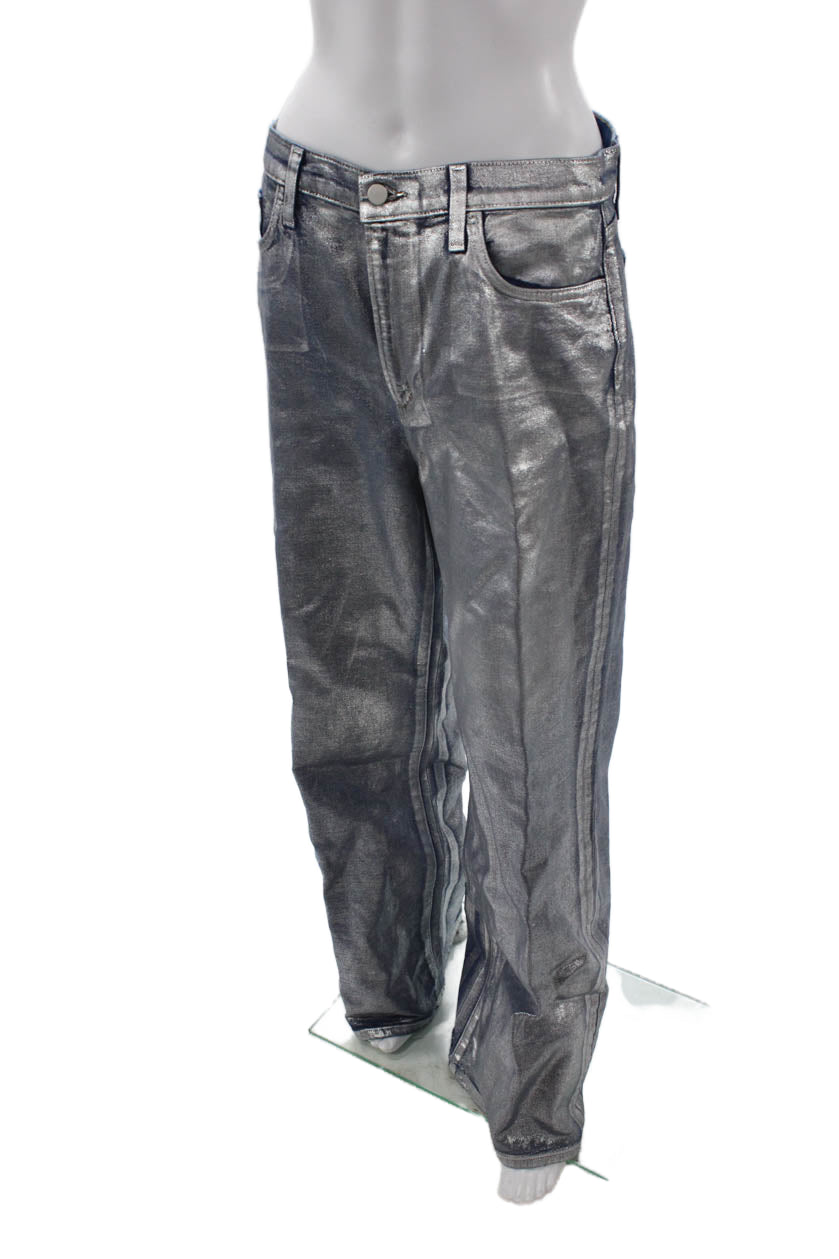 Joes Women Gray Button Front Stretch Cotton Pants Size 31