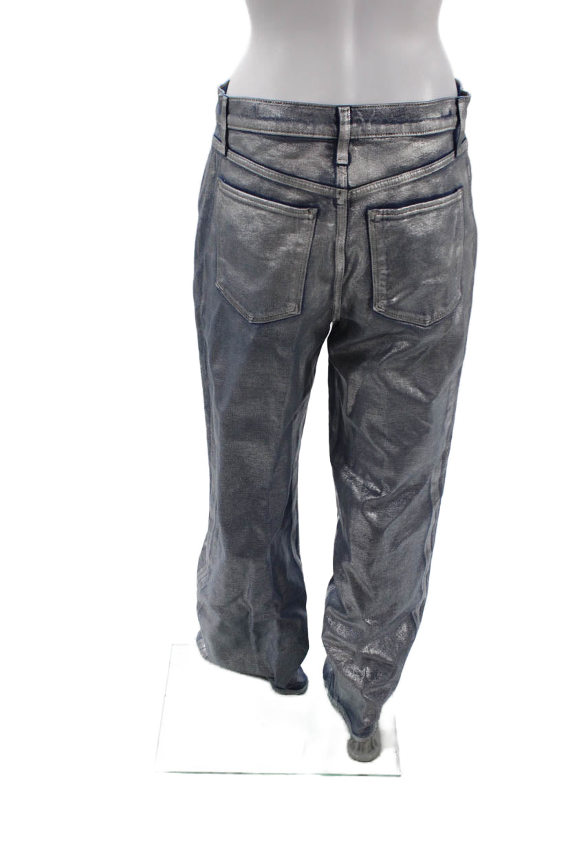 Joes Women Gray Button Front Stretch Cotton Pants Size 31