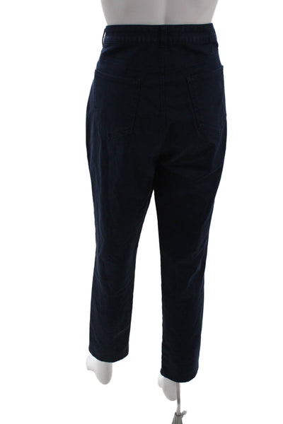 Brooks Brothers Womens Ankle Cropped Dark Blue Cotton Blend Pants Size 10