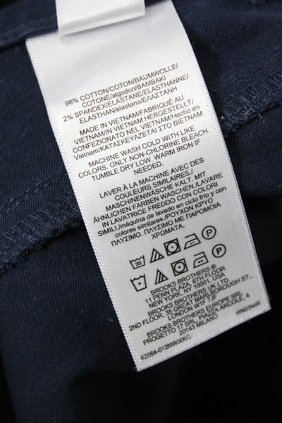 Brooks Brothers Womens Ankle Cropped Dark Blue Cotton Blend Pants Size 10