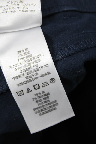 Brooks Brothers Womens Ankle Cropped Dark Blue Cotton Blend Pants Size 10