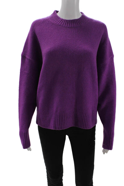 Zara Womens Pullover Sweater Purple Crewneck Long Sleeve Size S
