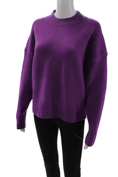 Zara Womens Pullover Sweater Purple Crewneck Long Sleeve Size S