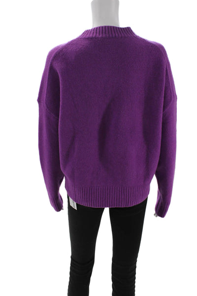 Zara Womens Pullover Sweater Purple Crewneck Long Sleeve Size S