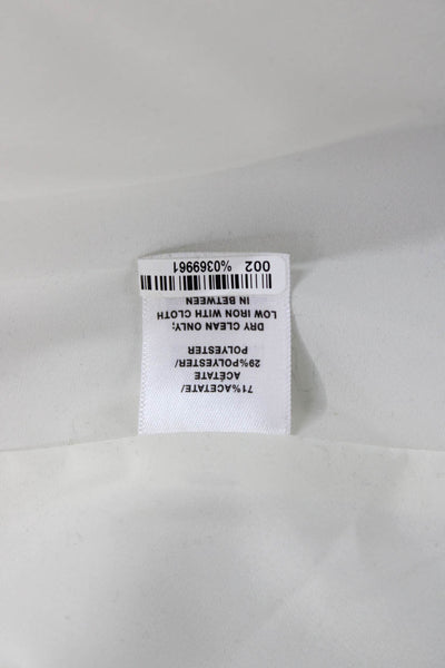 Lafayette 148 New York Women White Tie Front Collared Blazer Long Sleeve Size 4