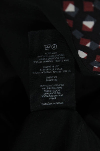 Theory Women Shift Dress Black Wool Crew Neck Short Sleeve Mid-Calf Zip Size 2