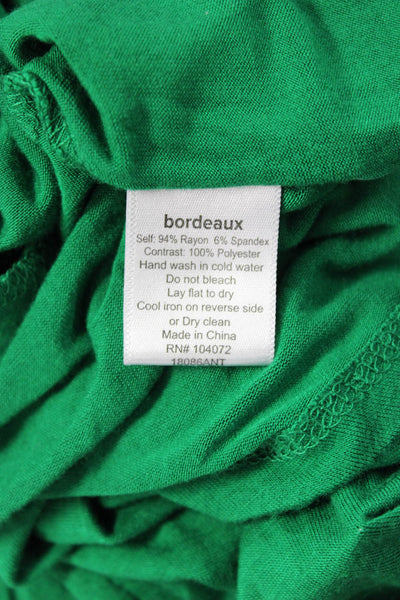 Bordeaux Womens Basic V-Neck Green T-Shirt Petite Size 2