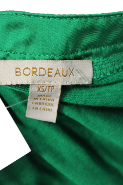 Bordeaux Womens Basic V-Neck Green T-Shirt Petite Size 2