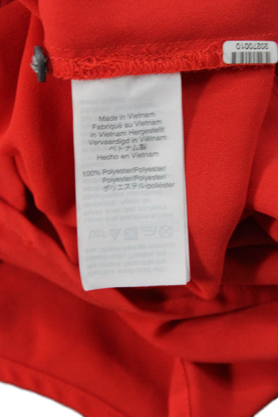 J Crew Women Basic Sleeveless High Neck Red Polyester Blouse Size 2XS