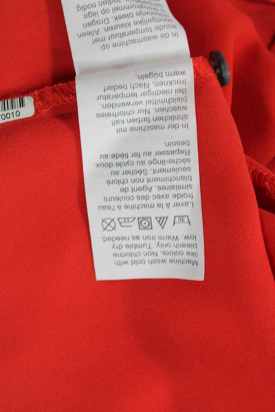 J Crew Women Basic Sleeveless High Neck Red Polyester Blouse Size 2XS