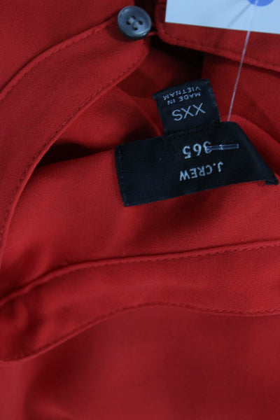 J Crew Women Basic Sleeveless High Neck Red Polyester Blouse Size 2XS