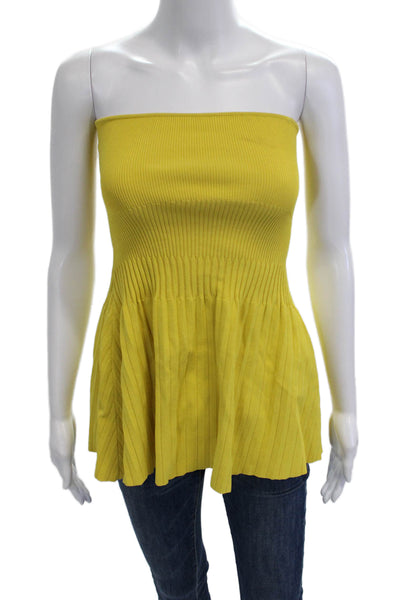 Adam Lippes Womens Sleeveless Tunic Yellow Polyester Blend Size XS