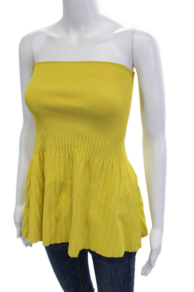 Adam Lippes Womens Sleeveless Tunic Yellow Polyester Blend Size XS