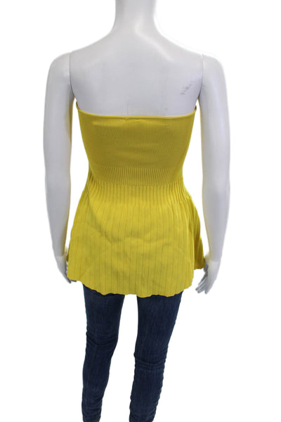 Adam Lippes Womens Sleeveless Tunic Yellow Polyester Blend Size XS