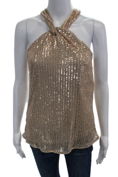 Grace Karin Women Beige High Neck Sleeveless Tank Polyester Elastane Size S