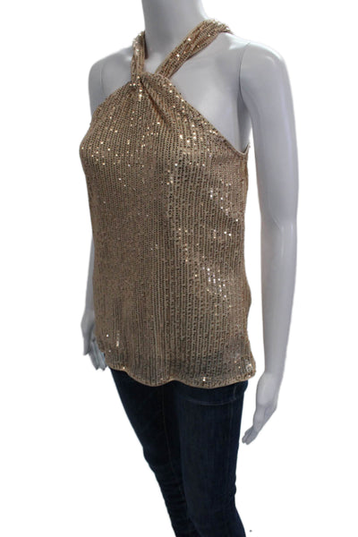 Grace Karin Women Beige High Neck Sleeveless Tank Polyester Elastane Size S