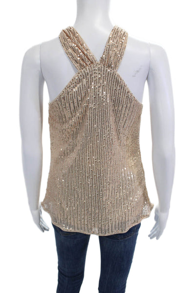 Grace Karin Women Beige High Neck Sleeveless Tank Polyester Elastane Size S