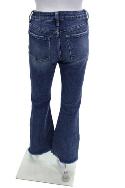 Vervet Womens High Rise Bootcut Flared Jeans Dark Blue Size 27