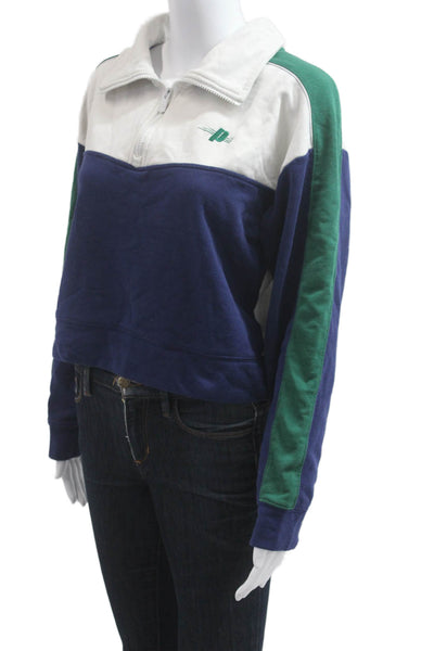 Prince Women 90s Pullover Sweatshirt White Collared Long Sleeve Size L