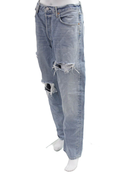 Citizens of Humanity Unisex Straight Wide Leg High Rise Lt Blue Jeans Size 29
