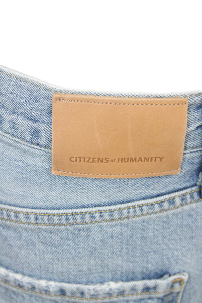 Citizens of Humanity Unisex Straight Wide Leg High Rise Lt Blue Jeans Size 29