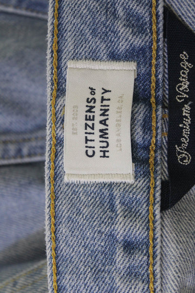 Citizens of Humanity Unisex Straight Wide Leg High Rise Lt Blue Jeans Size 29