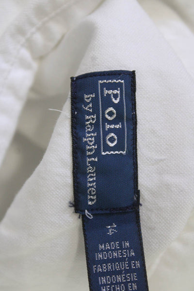 Polo Ralph Lauren Childrens Boys Button Down Shirt White Cotton Size 14