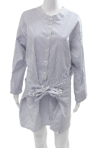 Bell Womens Mini Shirt Dress Pink Striped V Neck Cotton Sleeveless Boho Size XS