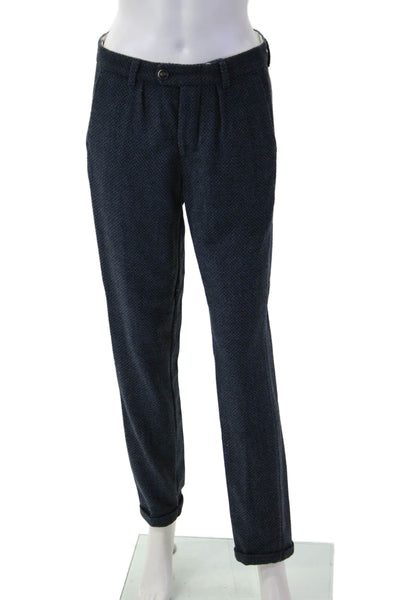 Nohow Mens Dress Pants Dark Blue Herringbone Size 30
