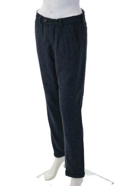 Nohow Mens Dress Pants Dark Blue Herringbone Size 30