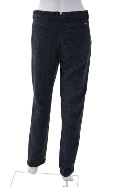 Nohow Mens Dress Pants Dark Blue Herringbone Size 30