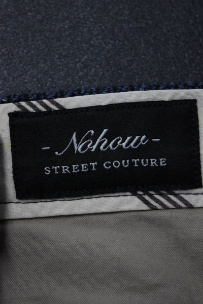 Nohow Mens Dress Pants Dark Blue Herringbone Size 30