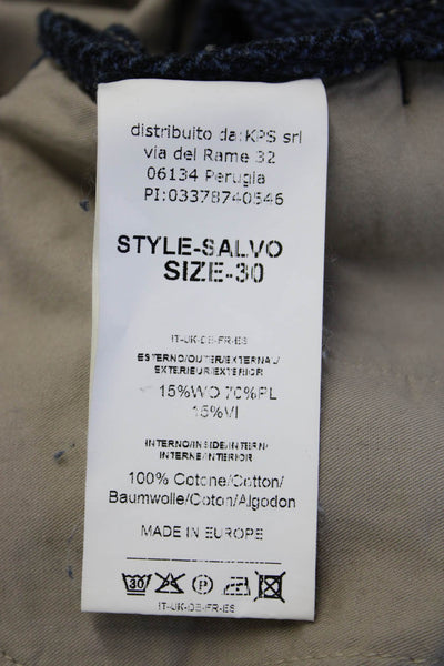 Nohow Mens Dress Pants Dark Blue Herringbone Size 30
