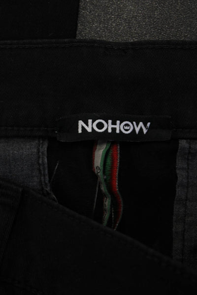Nohow Unisex Chino Pants Black Cotton Elastane Button Size 44
