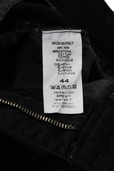 Nohow Unisex Chino Pants Black Cotton Elastane Button Size 44
