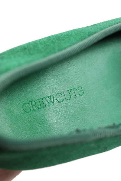 Crewcuts Childrens Girls Velvet Skull Slide On Ballet Flats Green Size 5