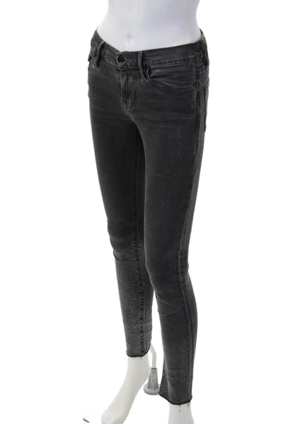Frame Denim Women Ankle Skinny Dark Gray Jeans Low Rise Button Size 25