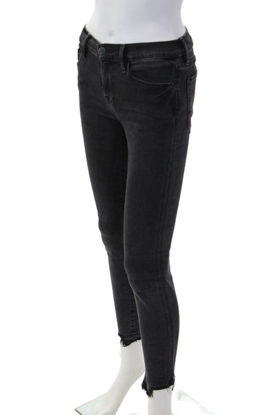 Frame Denim Womens Ankle Skinny Black Jeans Size 25