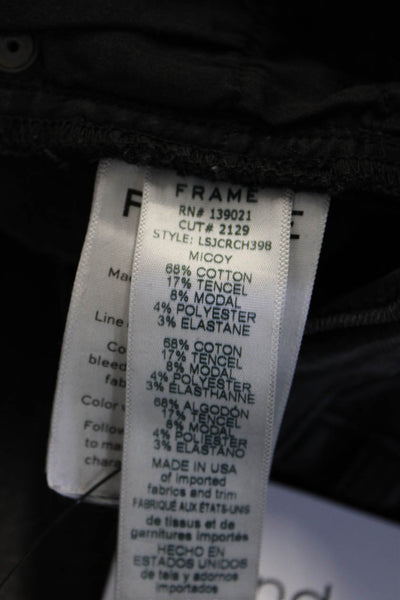 Frame Denim Womens Ankle Skinny Black Jeans Size 25